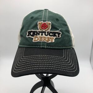 Kentucky Derby Ball Cap Hat Mens Green Black Tan Strapback The Game Horse Racing